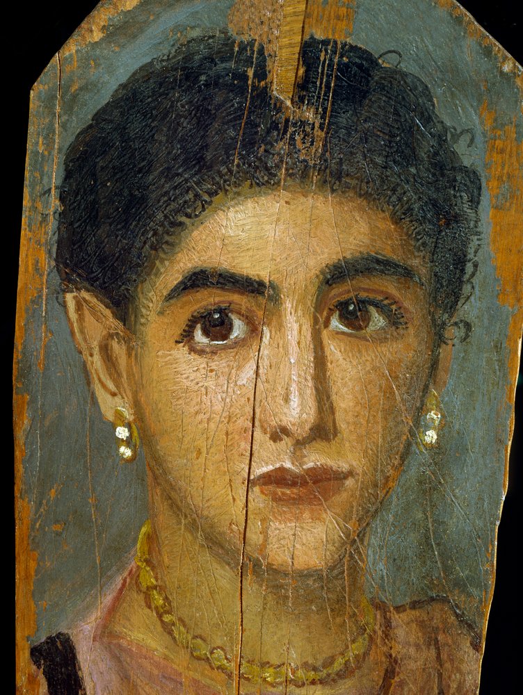 2世紀のテーベの女性のミイラの肖像画（苛性ワックスとライムウッドの